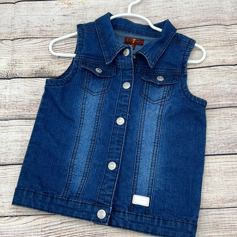 7 For All Mankind Girls Jean Vest Sz 4T